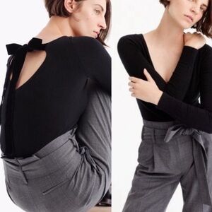 J.Crew Cashmere Bodysuit with Velvet Bow